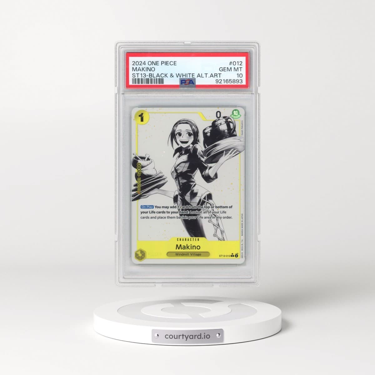 2024 One Piece Ultra Deck ST13-the Three Brothers #012 Makino - Black & White Alternate Art (PSA 10 GEM MINT)