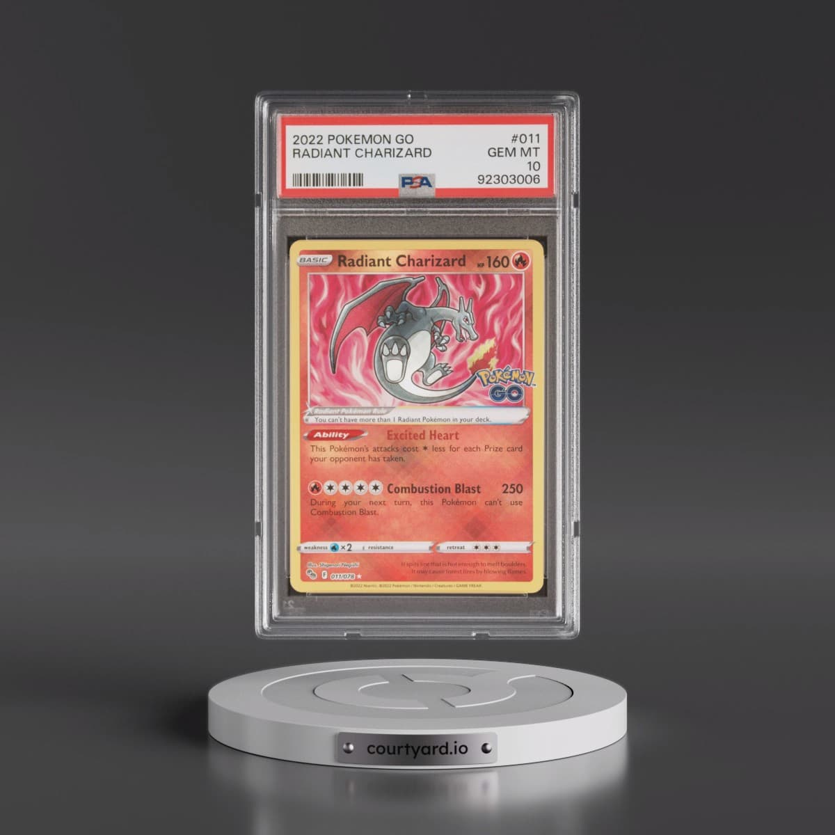 2022 Pokémon Go #011 Radiant Charizard - Holo (PSA 10 GEM MINT)