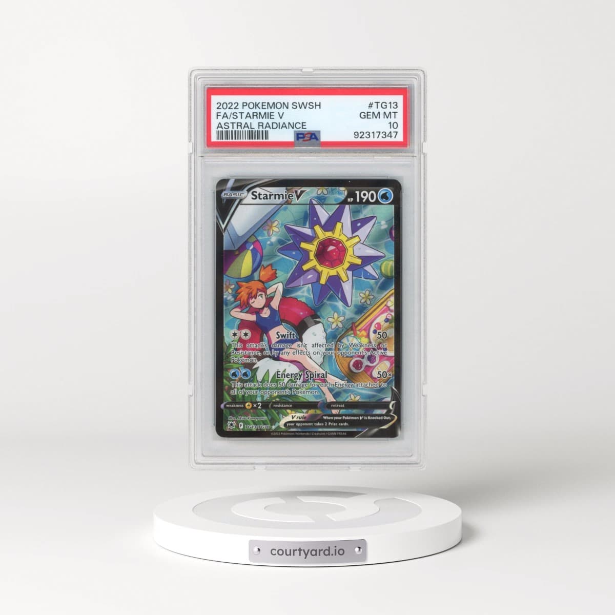 2022 Pokémon Sword & Shield Astral Radiance #TG13 Starmie V - Holo Full Art (PSA 10 GEM MINT)
