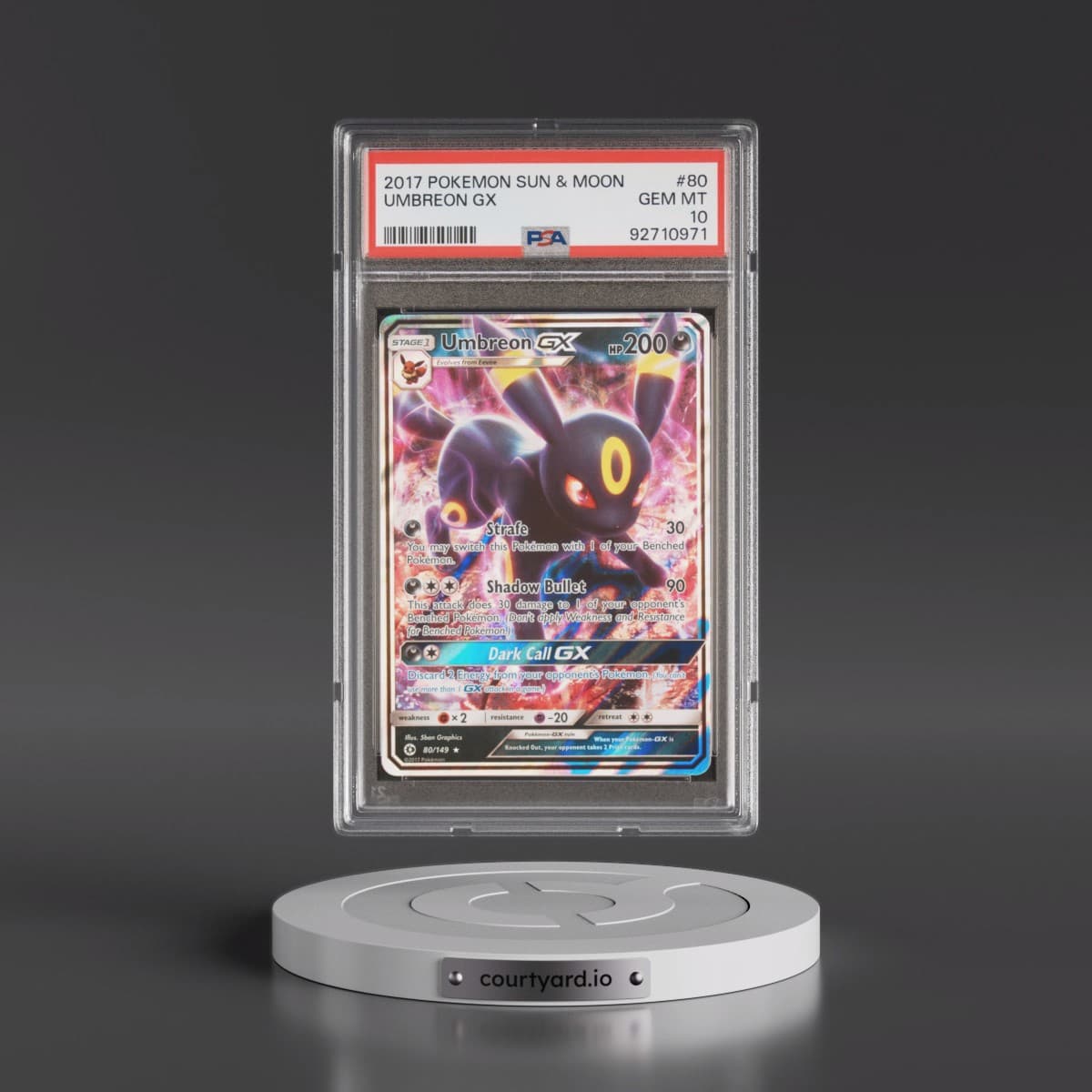 2017 Pokémon Sun & Moon #80 Umbreon GX - Holo (PSA 10 GEM MINT)