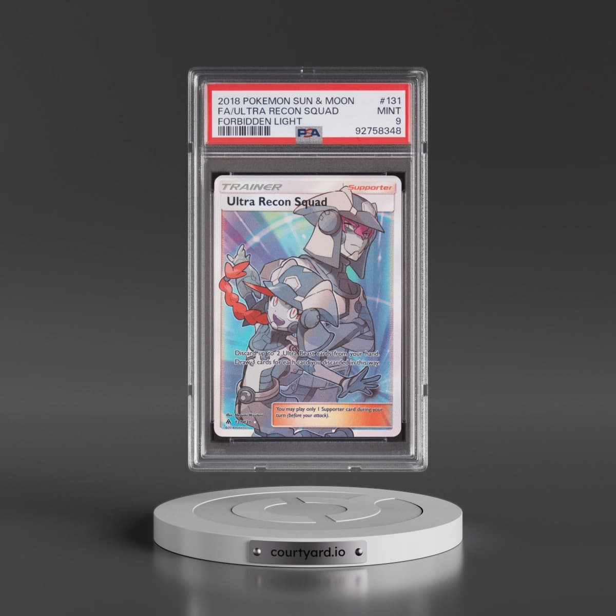 2018 Pokémon Sun & Moon Forbidden Light #131 Ultra Recon Squad - Full Art (PSA 9 MINT)