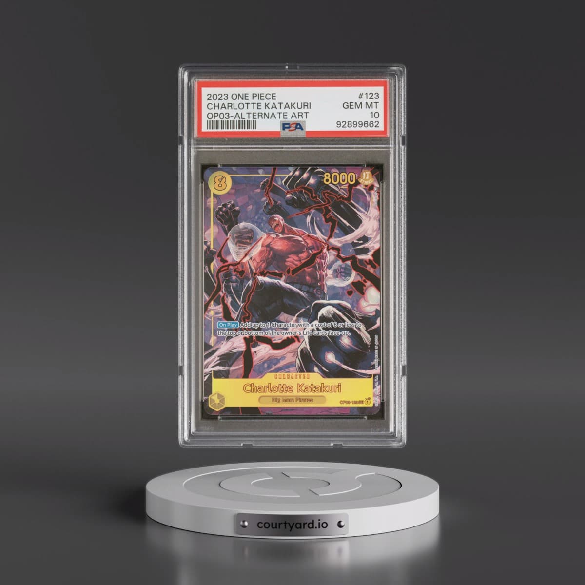 2023 One Piece OP03-Pillars of Strength #123 Charlotte Katakuri - Alternate Art (PSA 10 GEM MINT)