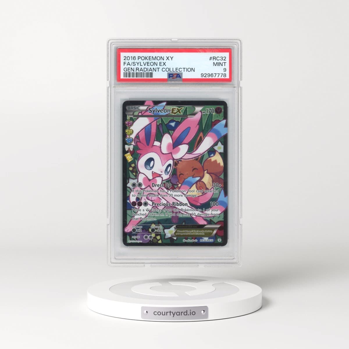 2016 Pokémon XY Generations Radiant Collection #RC32 Sylveon EX - Holo Full Art (PSA 9 MINT)