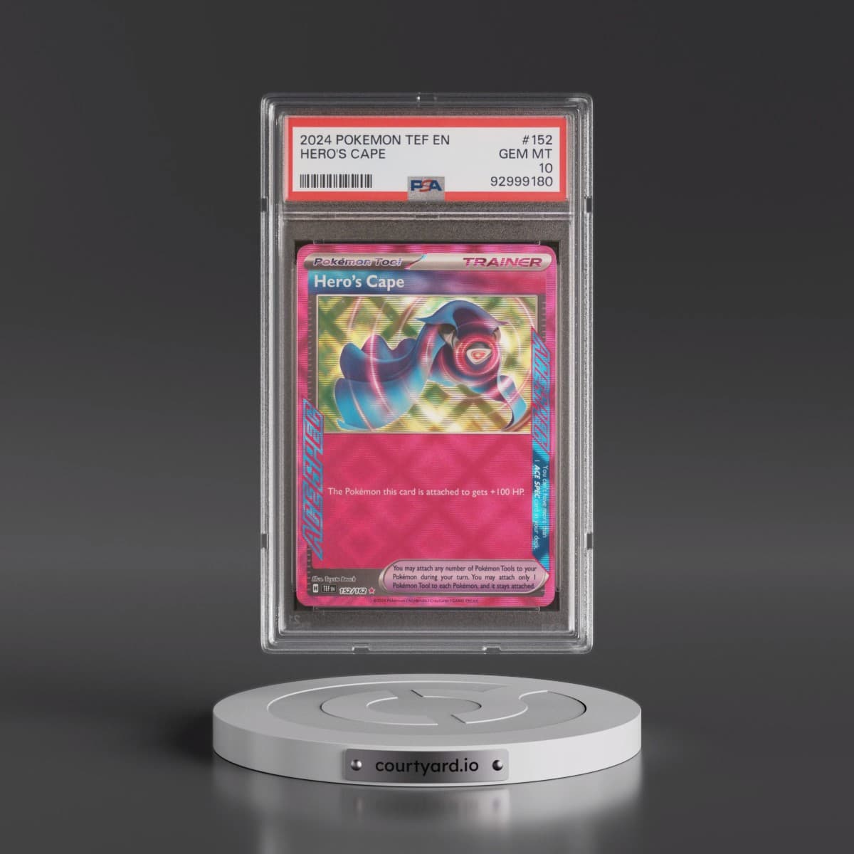 2024 Pokémon Tef EN-Temporal Forces #152 Hero's Cape (PSA 10 GEM MINT)