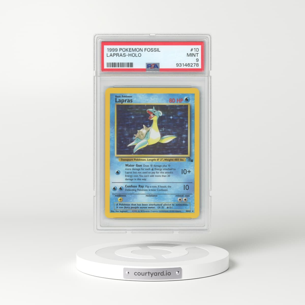 1999 Fossil #10 Lapras - Galaxy Star Holo (PSA 9 MINT)