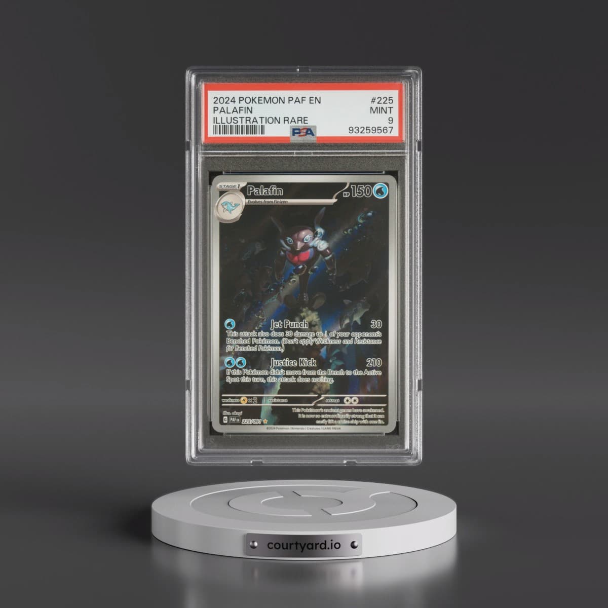 2024 Pokémon Paf EN-Paldean Fates #225 Palafin - Illustration Rare (PSA 9 MINT)
