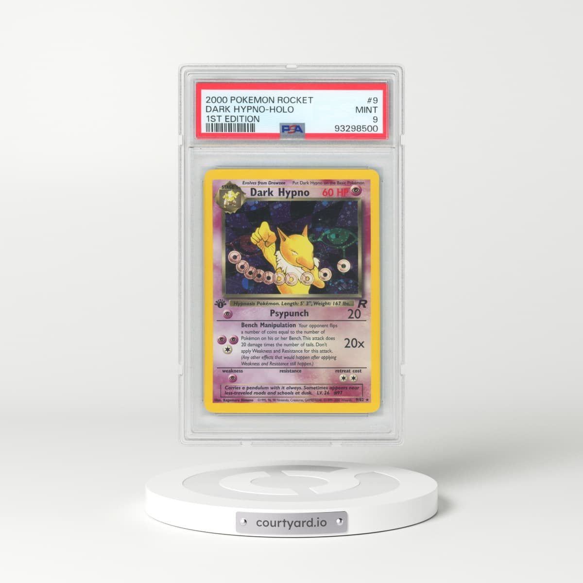 2000 Pokémon Rocket #9 Dark Hypno - 1st Edition Holo (PSA 9 MINT)