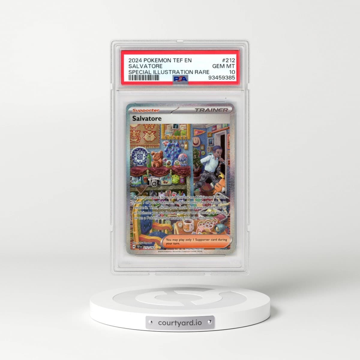 2024 Pokémon Tef EN-Temporal Forces #212 Salvatore - Special Illustration Rare (PSA 10 GEM MINT)