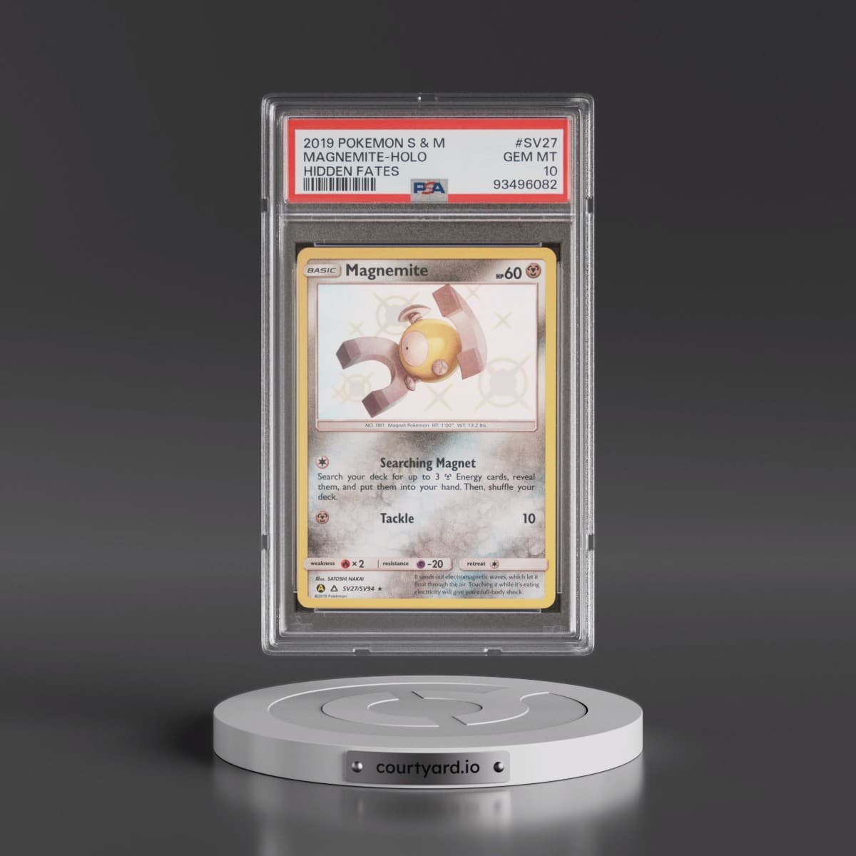 2019 Pokémon Sun & Moon Hidden Fates #SV27 Magnemite - Holo (PSA 10 GEM MINT)