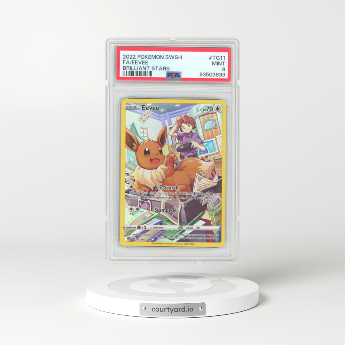 2022 Brilliant Stars #TG11 Eevee - Character Rare (PSA 9 MINT)