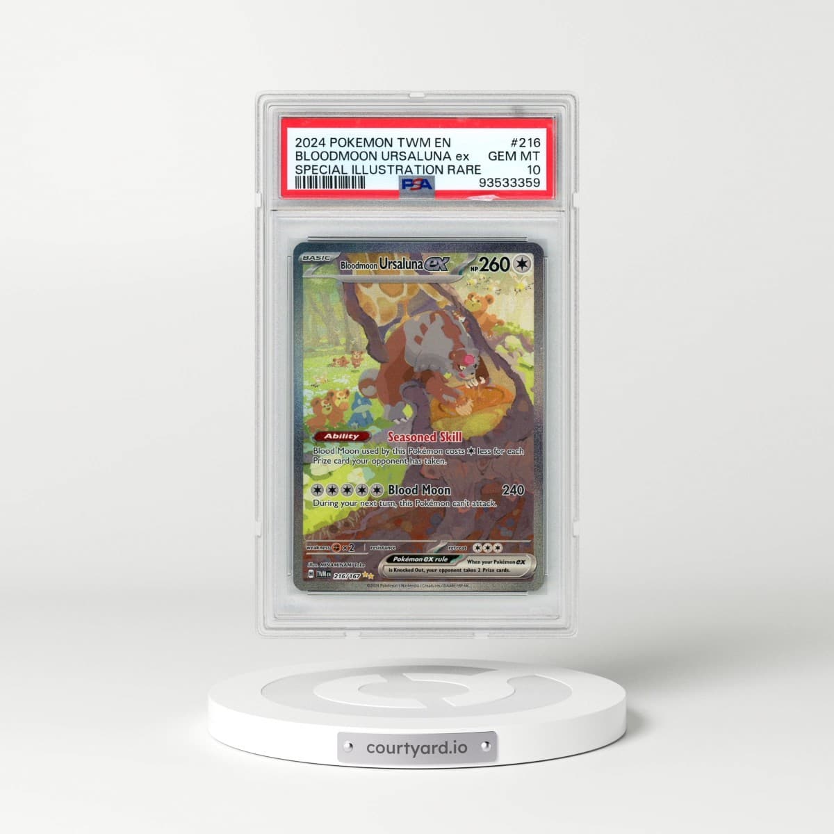 2024 Pokémon Twm EN-Twilight Masquerade #216 Bloodmoon Ursaluna EX - Holo Special Illustration Rare (PSA 10 GEM MINT)