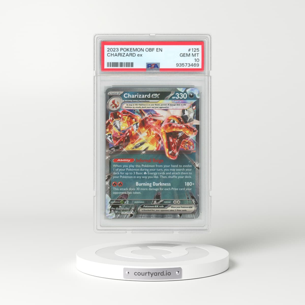 2023 Pokémon Obf EN-Obsidian Flames #125 Charizard EX - Holo (PSA 10 GEM MINT)