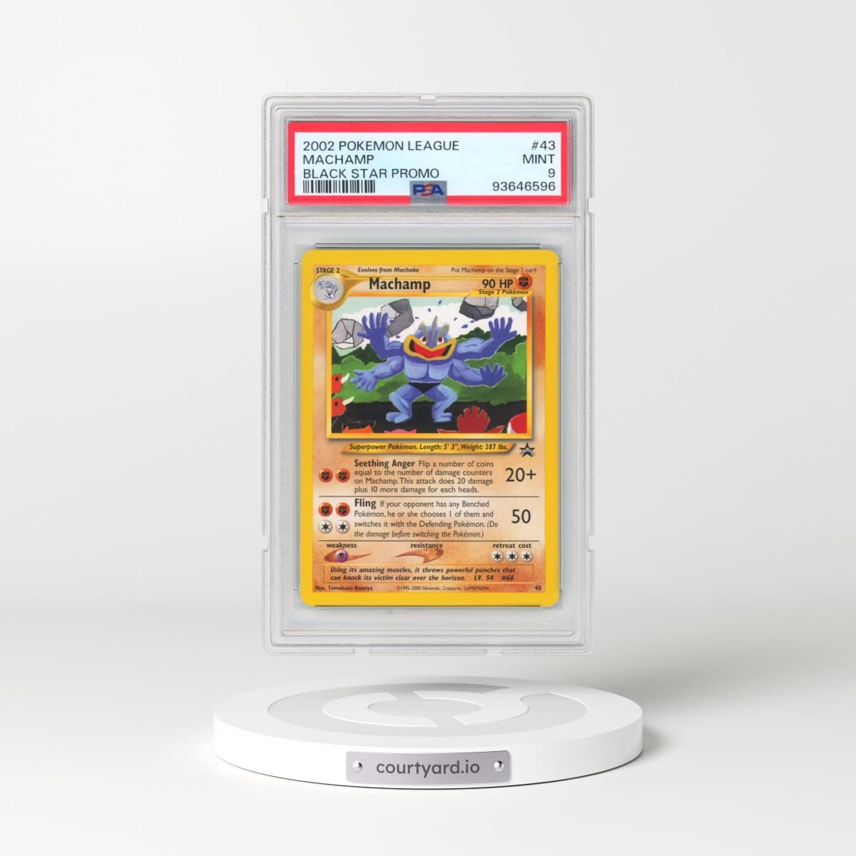 2002 Pokémon League Promo Black Star #43 Machamp (PSA 9 MINT)