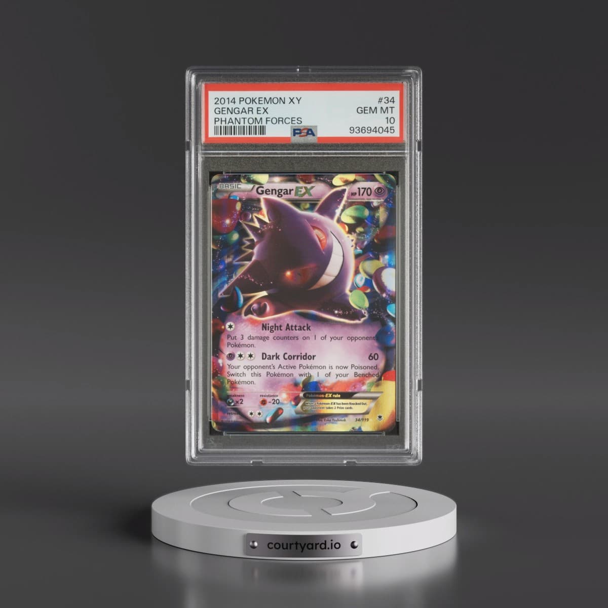 2014 Pokémon XY Phantom Forces #34 Gengar EX - Holo (PSA 10 GEM MINT)