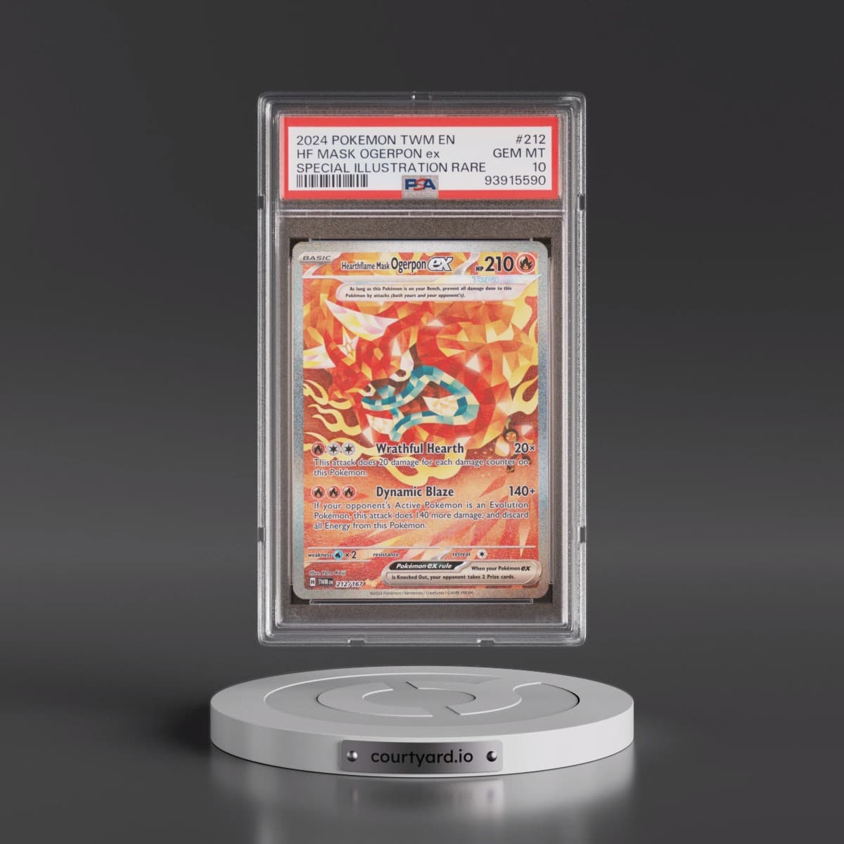 2024 Pokémon Twm EN-Twilight Masquerade #212 Hearthflame Mask Ogerpon EX - Holo Special Illustration Rare (PSA 10 GEM MINT)