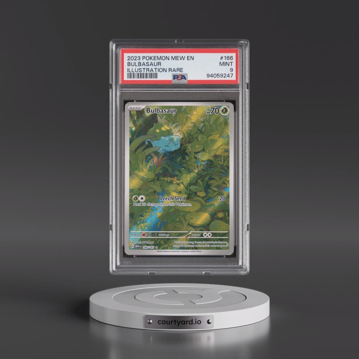 2023 Pokémon Mew EN-151 #166 Bulbasaur - Illustration Rare (PSA 9 MINT)