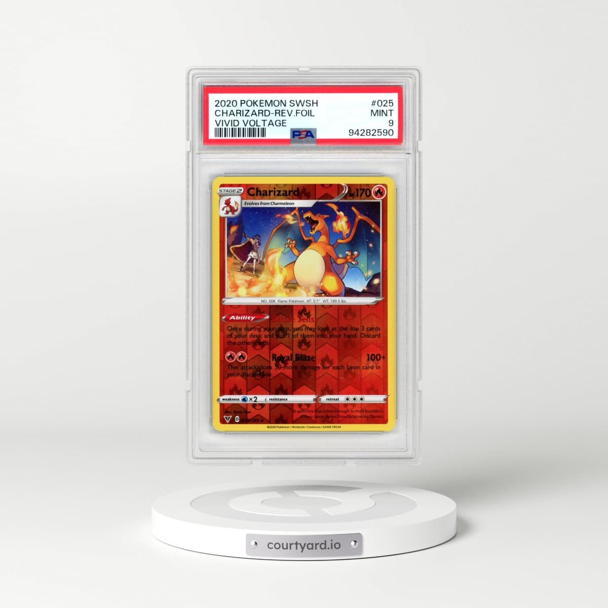2020 Pokémon Sword & Shield Vivid Voltage #025 Charizard - Reverse Foil (PSA 9 MINT)