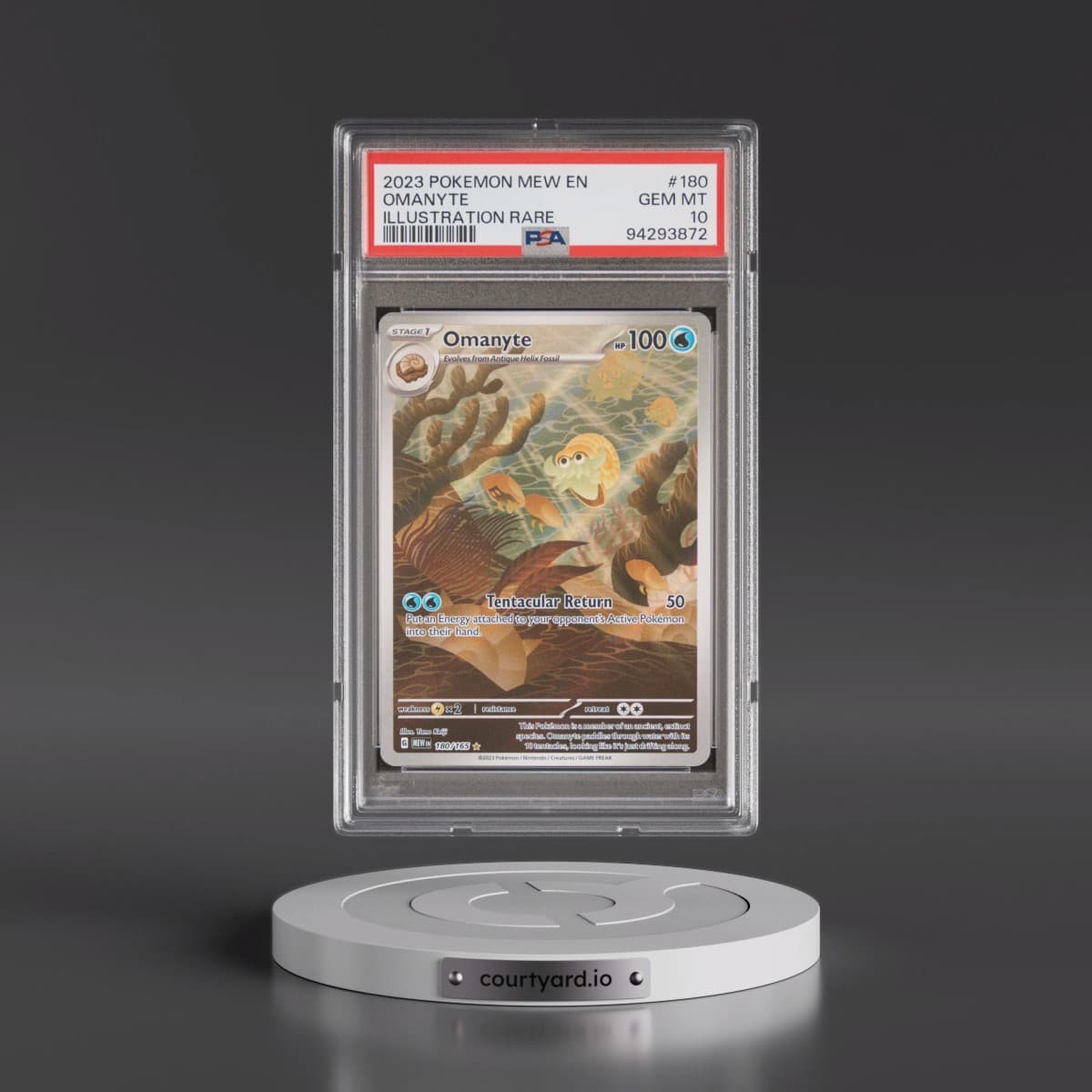 2023 Pokémon Mew EN-151 #180 Omanyte - Illustration Rare (PSA 10 GEM MINT)