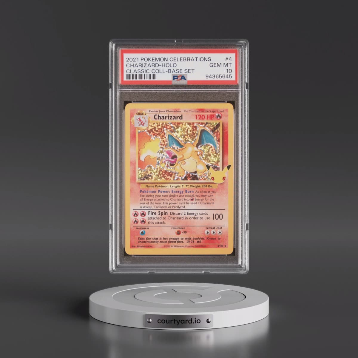 2021 Pokémon Celebrations Classic Collection #4 Charizard - Holo (PSA 10 GEM MINT)