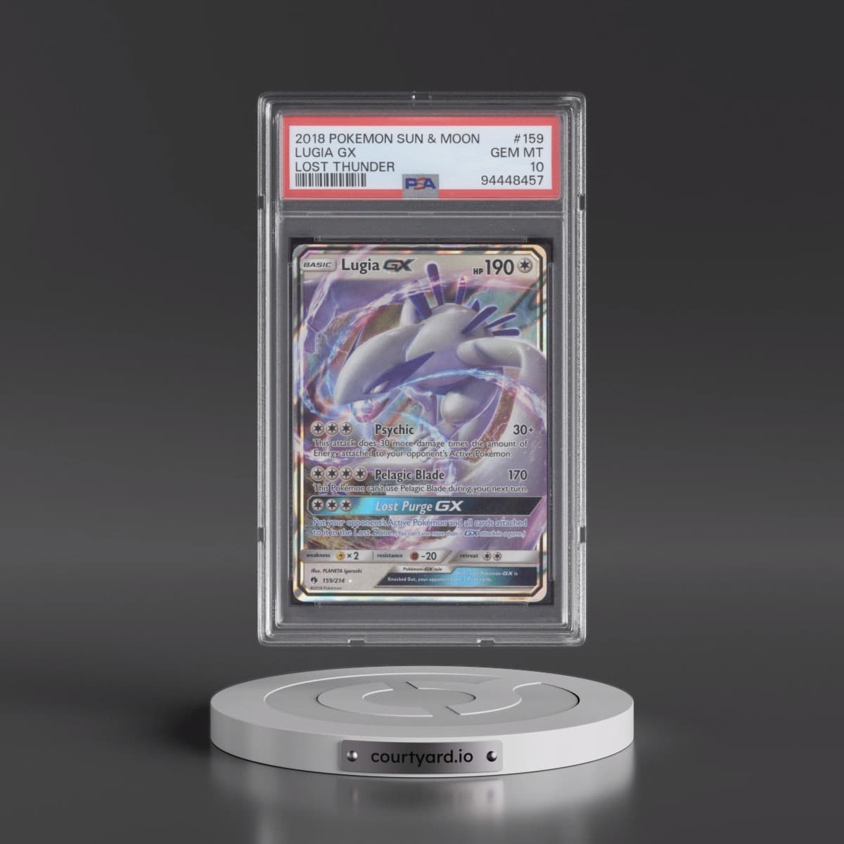 2018 Pokémon Sun & Moon Lost Thunder #159 Lugia GX - Holo (PSA 10 GEM MINT)