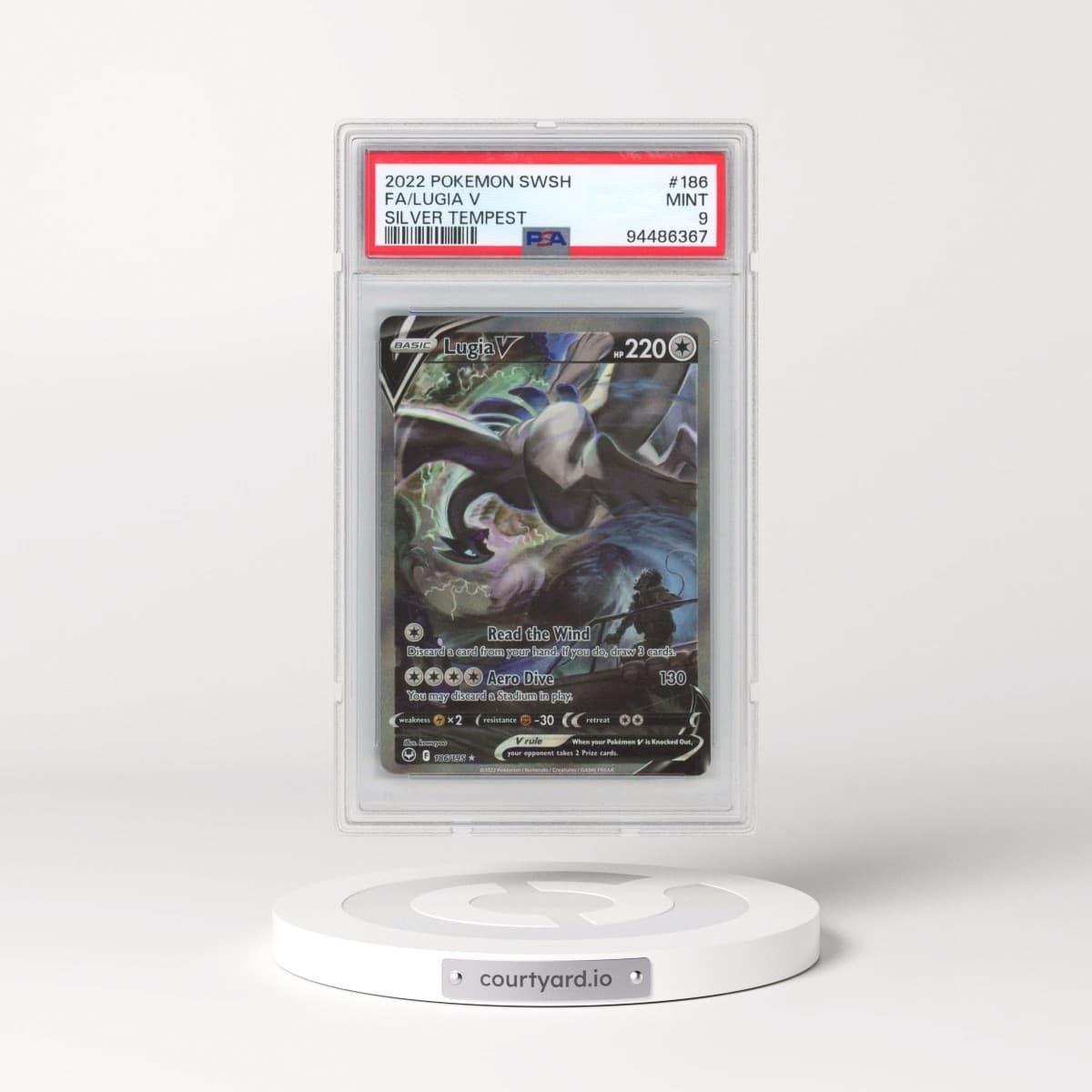 2022 Pokémon Sword & Shield Silver Tempest #186 Lugia V - Holo Full Art (PSA 9 MINT)