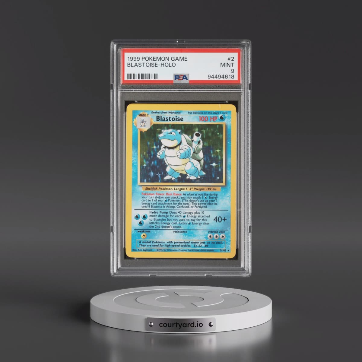 1999 Pokémon Game #2 Blastoise - Holo (PSA 9 MINT)