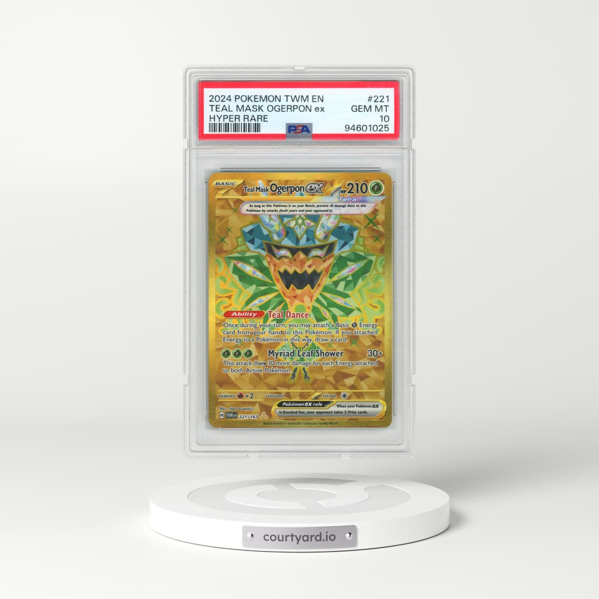 2024 Pokémon Twm EN-Twilight Masquerade #221 Teal Mask Ogerpon EX - Holo Hyper Rare (PSA 10 GEM MINT)