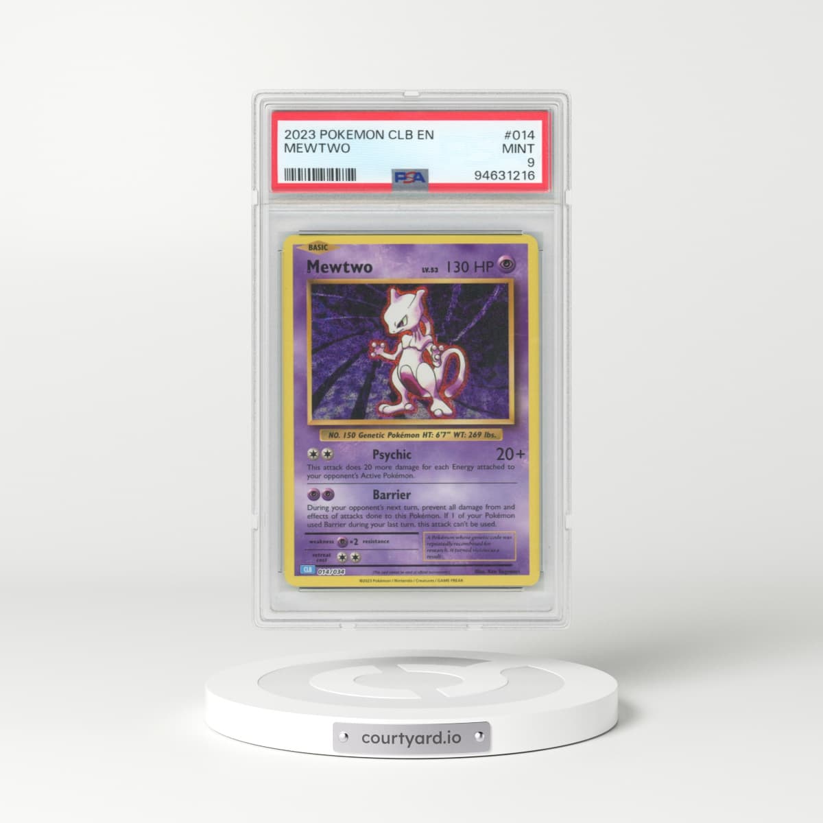 2023 Pokémon Clb-Trading Card Game Classic Blastoise & Suicune EX Deck #014 Mewtwo (PSA 9 MINT)