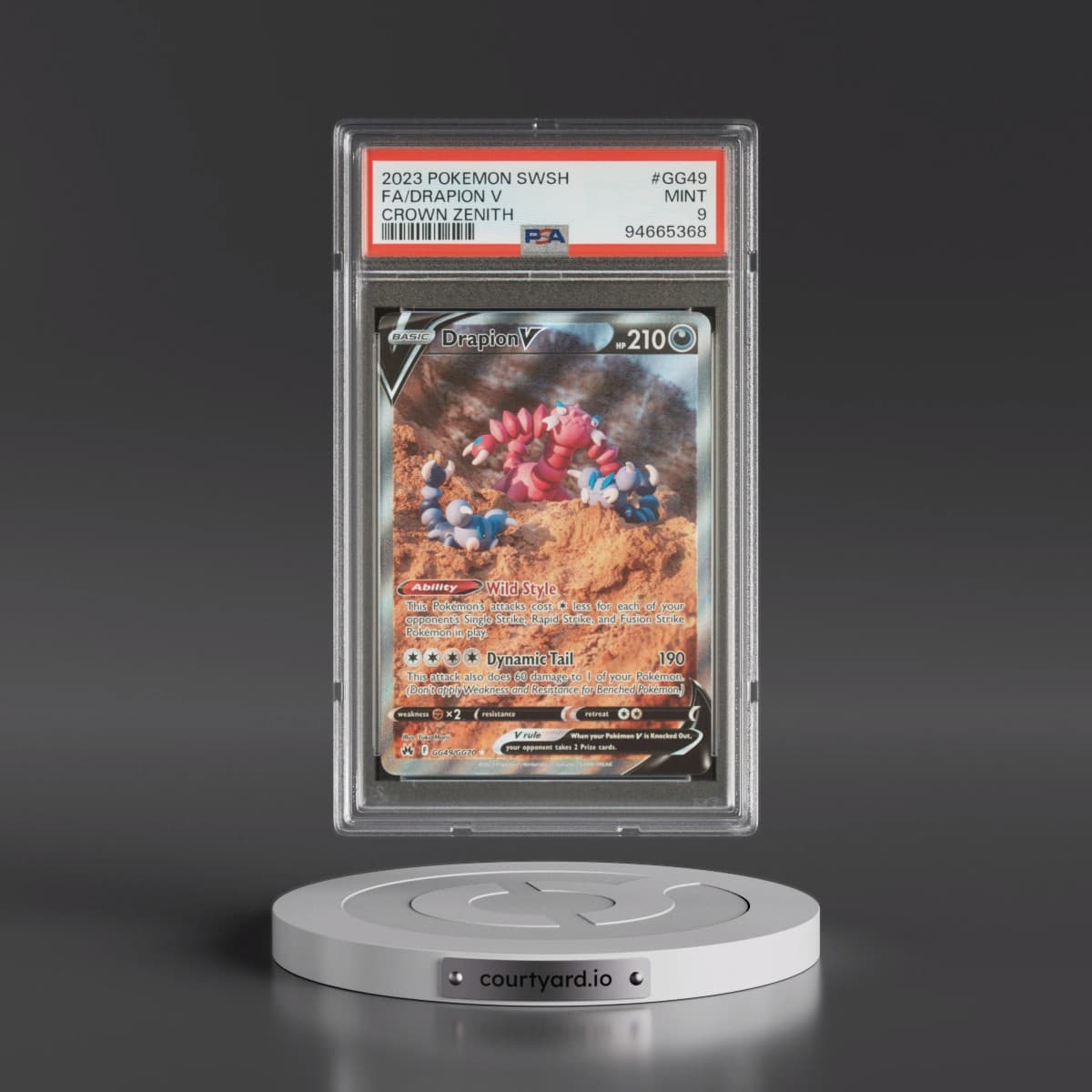 2023 Pokémon Sword and Shield Crown Zenith #GG49 Drapion V - Holo Full Art (PSA 9 MINT)