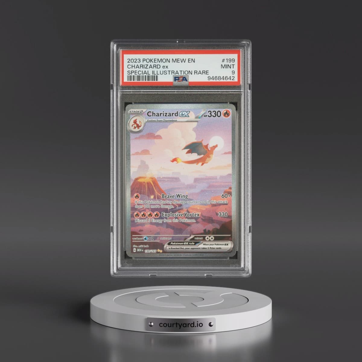2023 Pokémon Mew EN-151 #199 Charizard EX - Holo Special Illustration Rare (PSA 9 MINT)