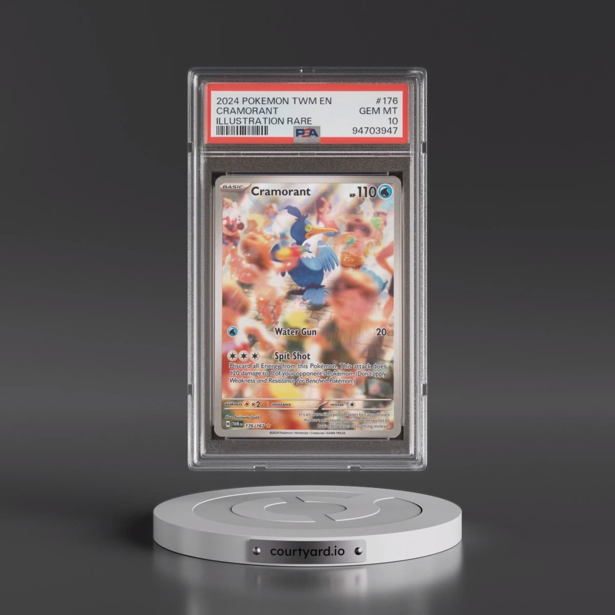 2024 Pokémon Twm EN-Twilight Masquerade #176 Cramorant - Illustration Rare (PSA 10 GEM MINT)