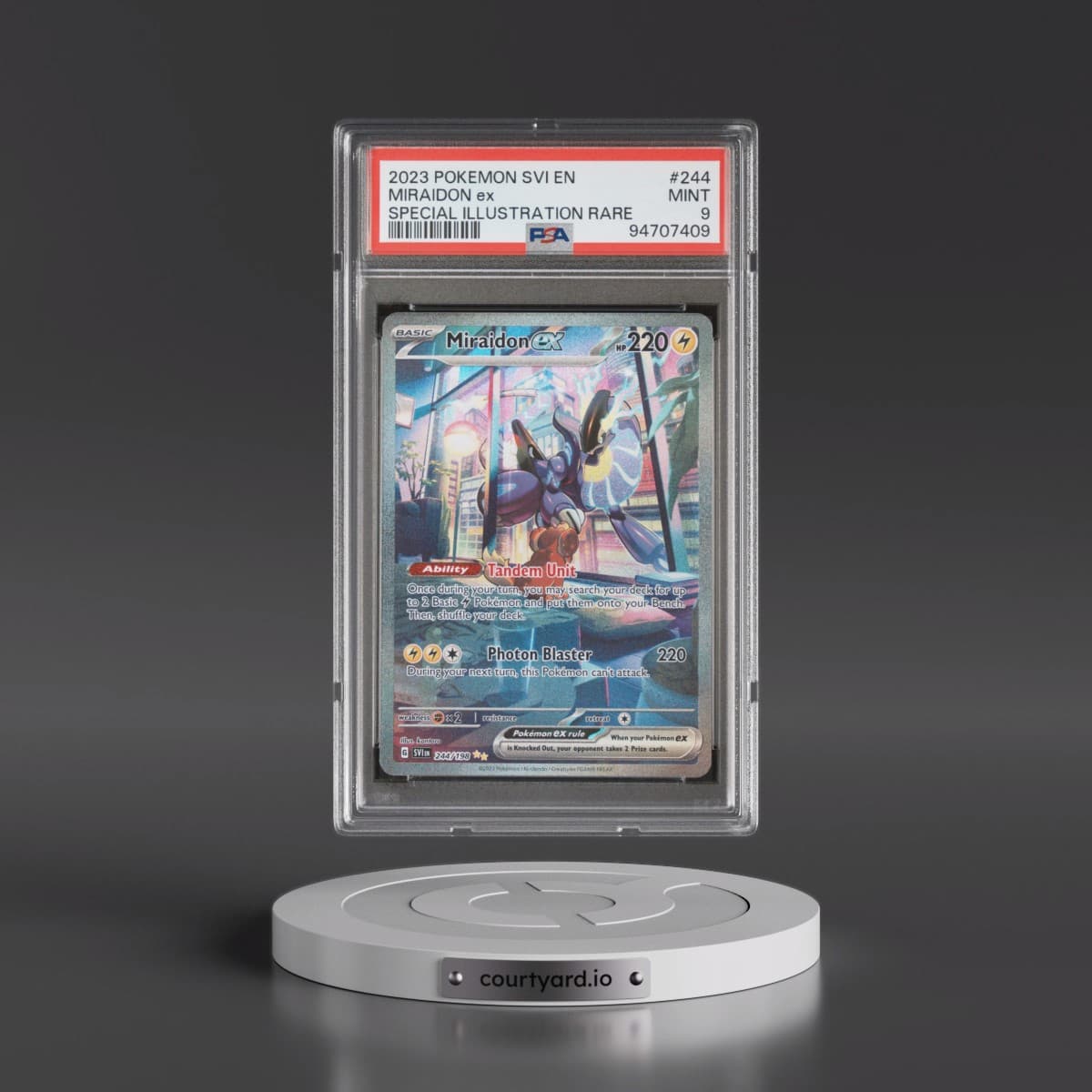 2023 Pokémon Svi EN-Scarlet & Violet #244 Miraidon EX - Holo Special Illustration Rare (PSA 9 MINT)