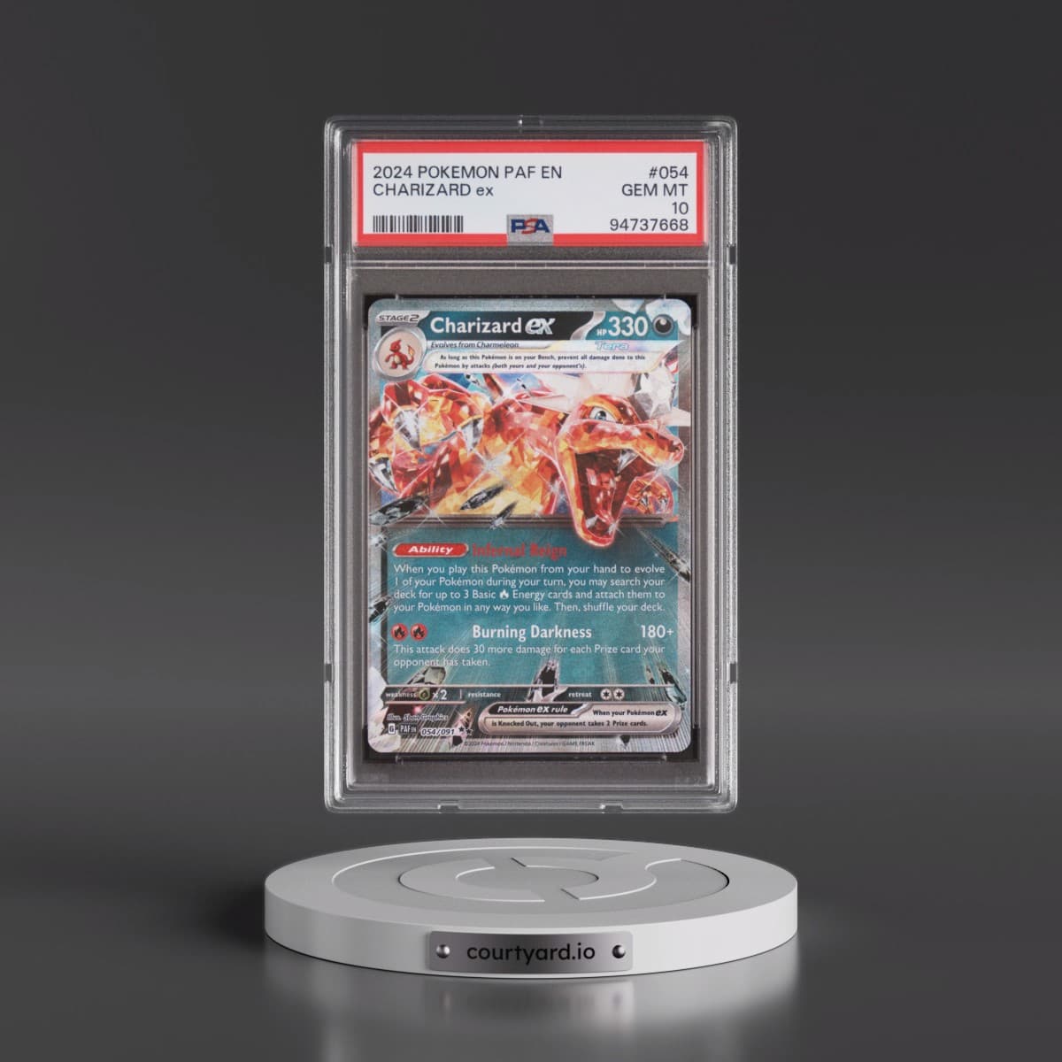 2024 Pokémon Paf EN-Paldean Fates #054 Charizard EX - Holo (PSA 10 GEM MINT)