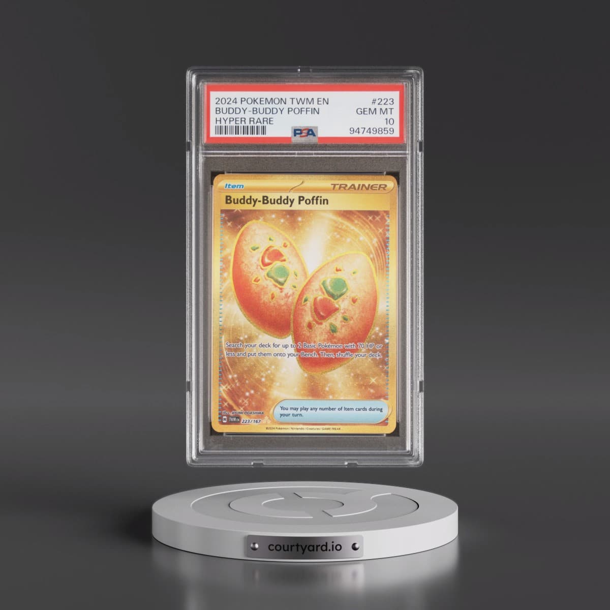 2024 Pokémon Twm EN-Twilight Masquerade #223 Buddy-Buddy Poffin - Hyper Rare (PSA 10 GEM MINT)