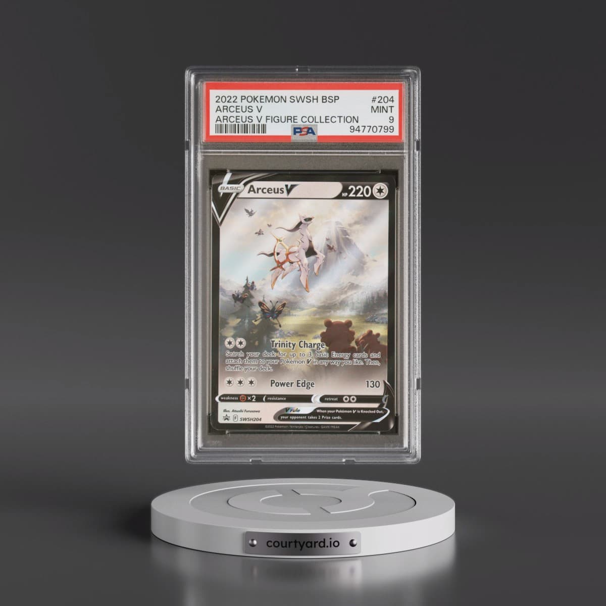 2022 Pokémon Swsh Black Star Promo #204 Arceus V - Holo Arceus V Figure Collection (PSA 9 MINT)