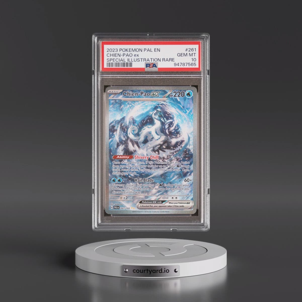 2023 Pokémon Pal EN-Paldea Evolved #261 Chien-Pao EX - Holo Special Illustration Rare (PSA 10 GEM MINT)