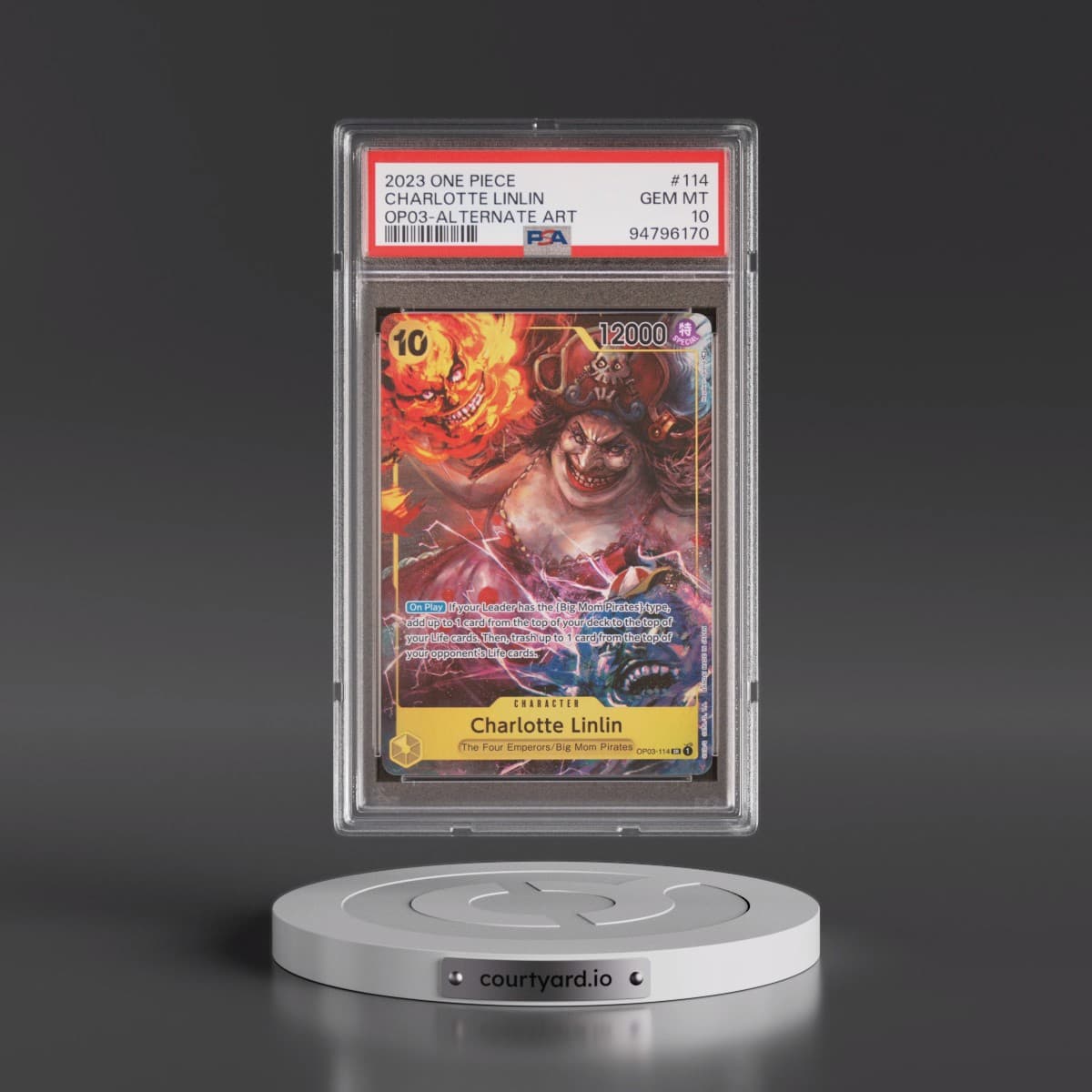 2023 One Piece OP03-Pillars of Strength #114 Charlotte Linlin - Alternate Art (PSA 10 GEM MINT)