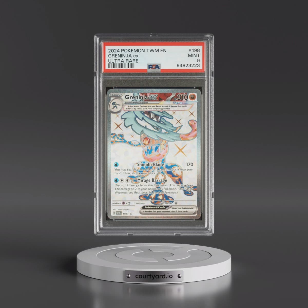 2024 Pokémon Twm EN-Twilight Masquerade #198 Greninja EX - Holo Ultra Rare (PSA 9 MINT)