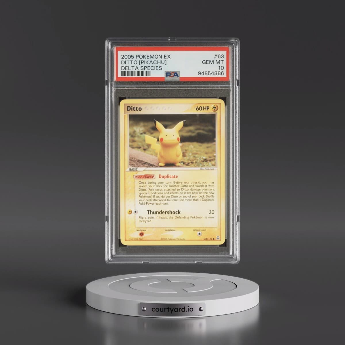 2005 Pokémon EX Delta Species #63 Ditto [Pikachu] (PSA 10 GEM MINT)