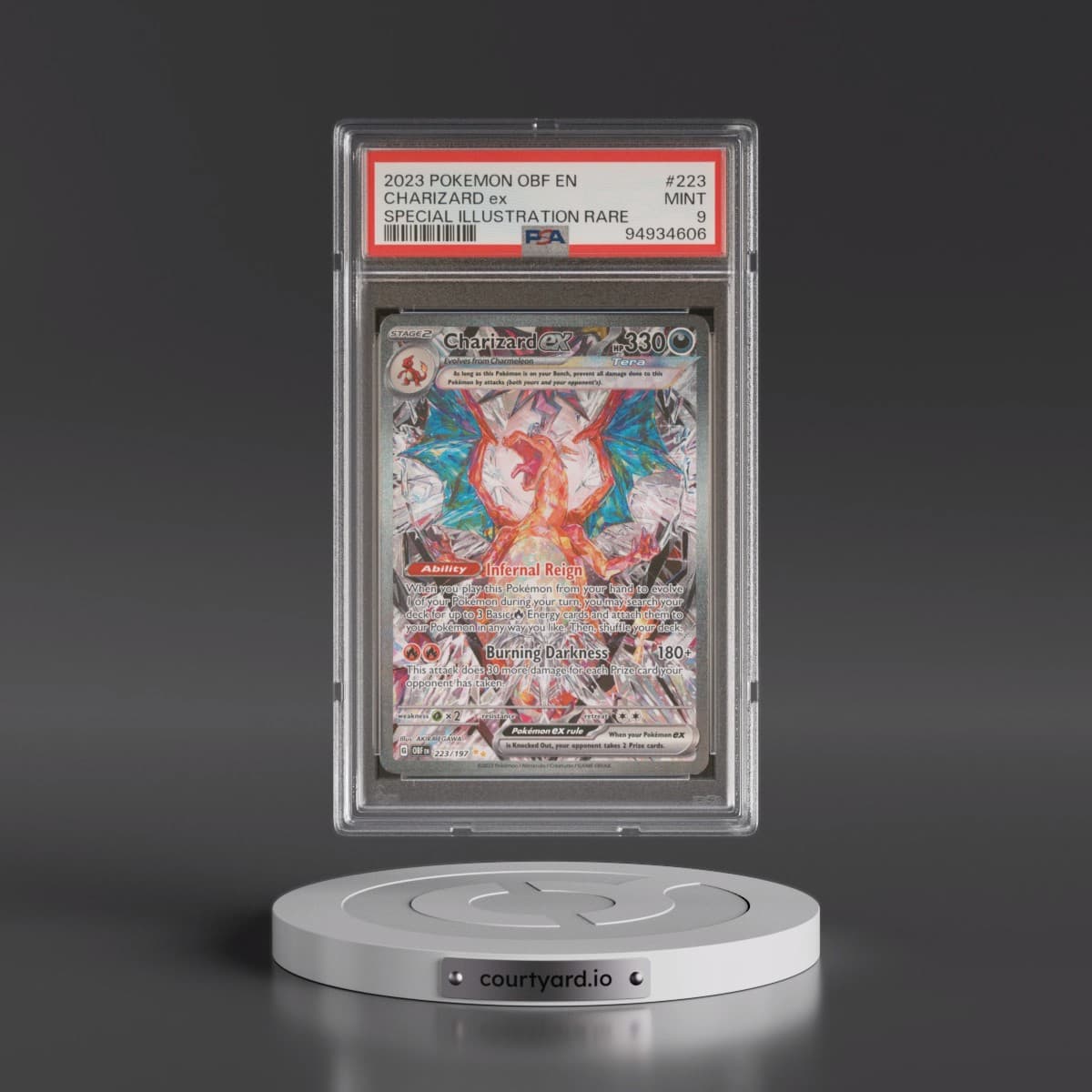 2023 Pokémon Obf EN-Obsidian Flames #223 Charizard EX - Holo Special Illustration Rare (PSA 9 MINT)