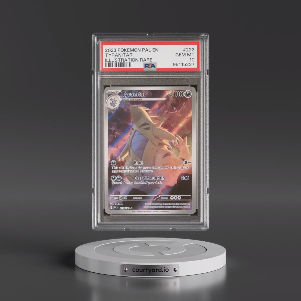 2023 Pokémon Pal EN-Paldea Evolved #222 Tyranitar - Illustration Rare (PSA 10 GEM MINT)