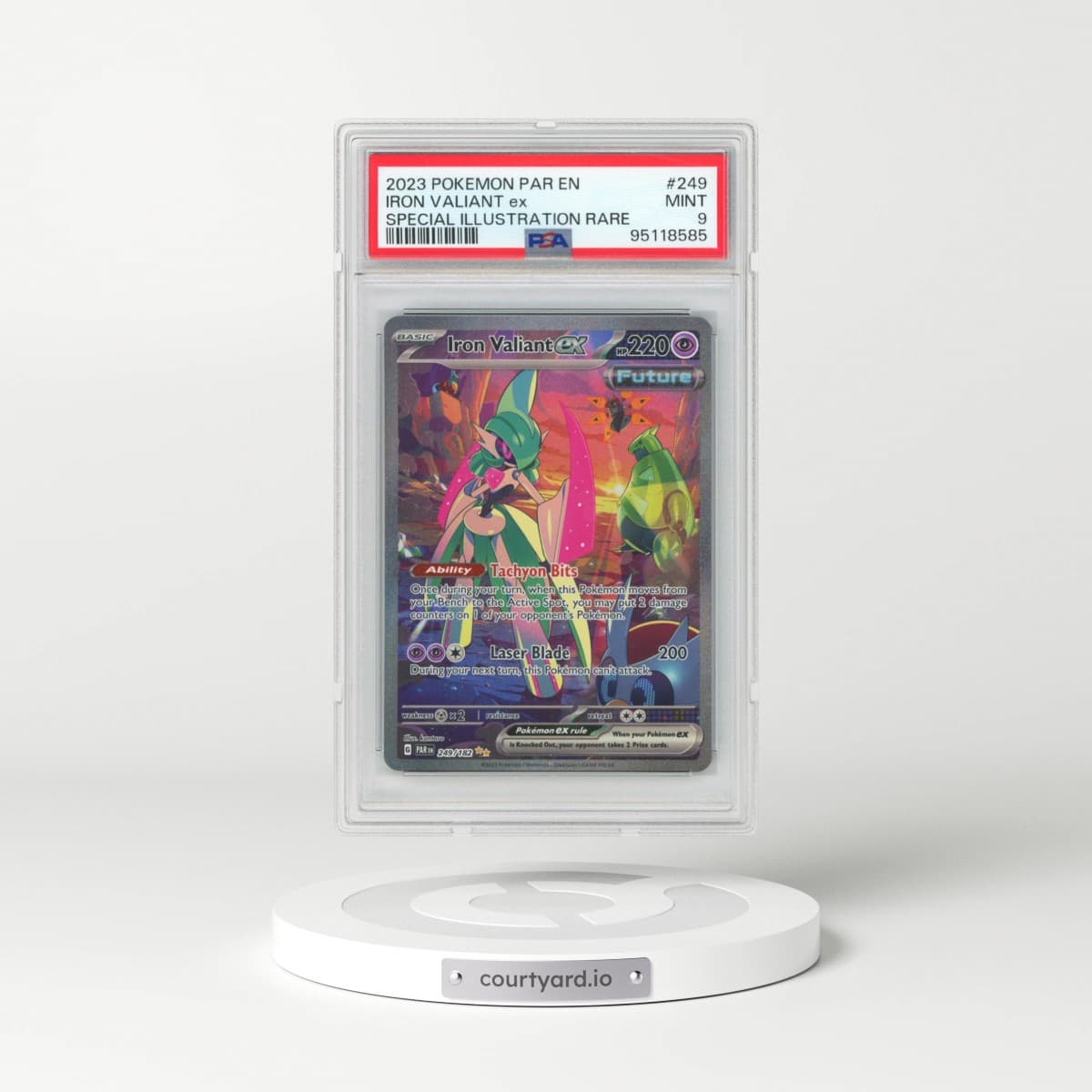 2023 Pokémon Par EN-Paradox Rift #249 Iron Valiant EX - Holo Special Illustration Rare (PSA 9 MINT)