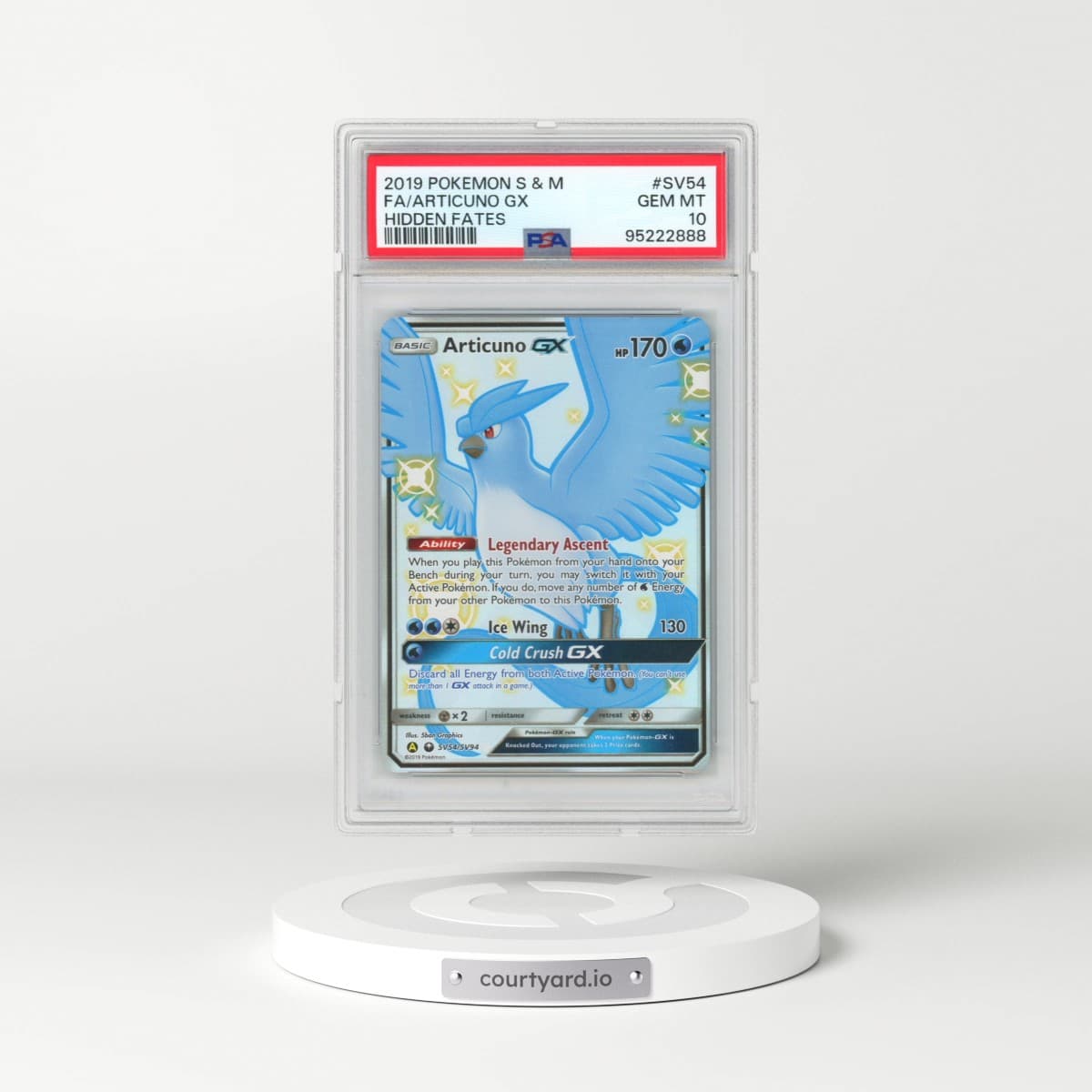 2019 Pokémon Sun & Moon Hidden Fates #SV54 Articuno GX - Holo Full Art (PSA 10 GEM MINT)