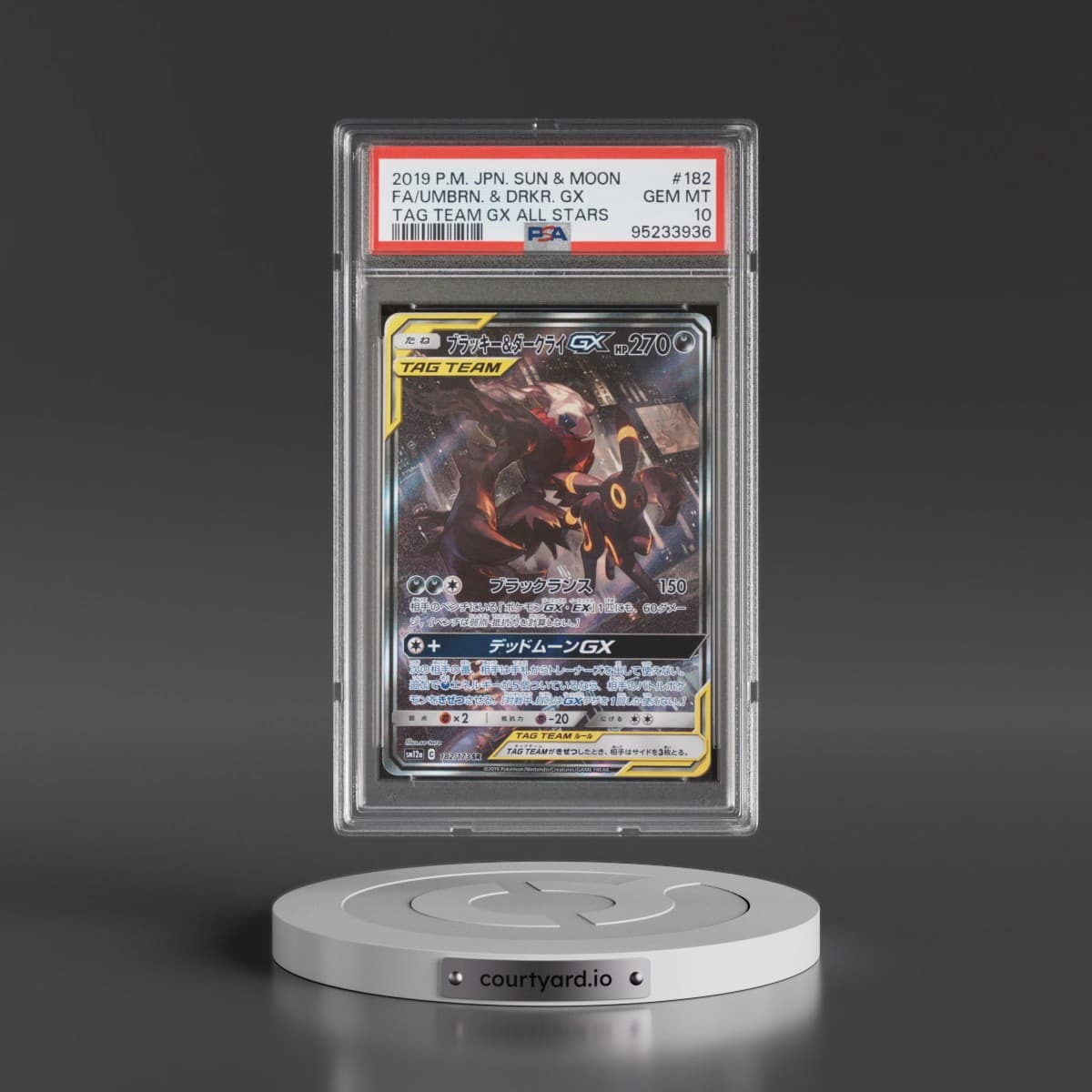 2019 Pokémon Sun & Moon Tag Team GX All Stars #182 Umbreon & Darkrai GX - Holo Full Art (PSA 10 GEM MINT)