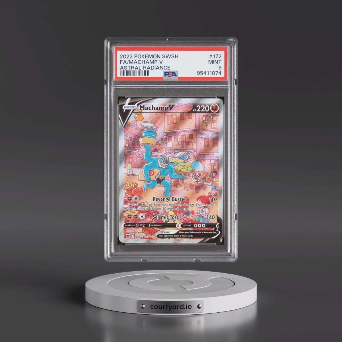 2022 Pokémon Sword & Shield Astral Radiance #172 Machamp V - Holo Full Art (PSA 9 MINT)
