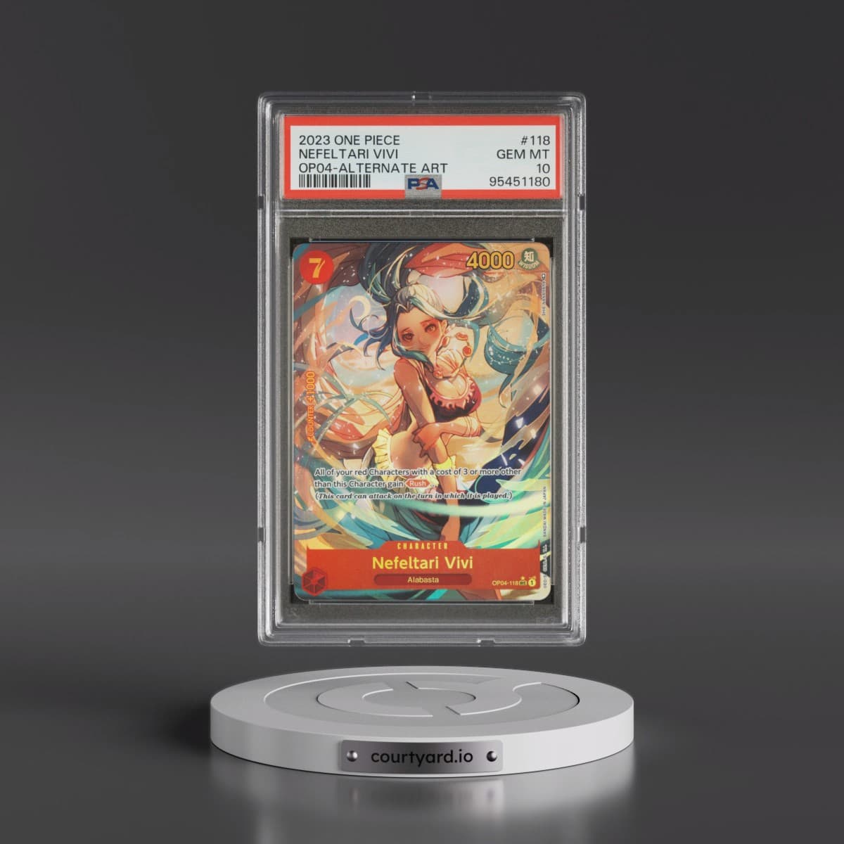 2023 One Piece OP04-Kingdoms of Intrigue #118 Nefeltari Vivi - Alternate Art (PSA 10 GEM MINT)