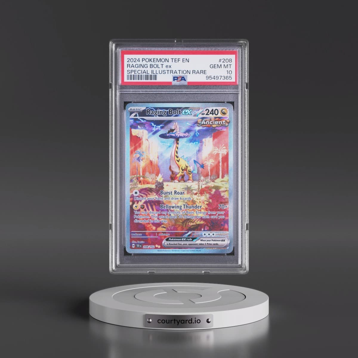 2024 Pokémon Tef EN-Temporal Forces #208 Raging Bolt EX - Holo Special Illustration Rare (PSA 10 GEM MINT)