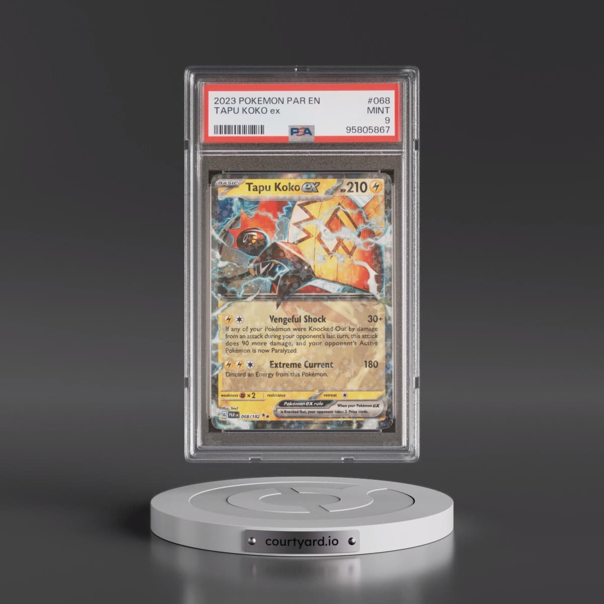 2023 Pokémon Par EN-Paradox Rift #068 Tapu Koko EX - Holo (PSA 9 MINT)