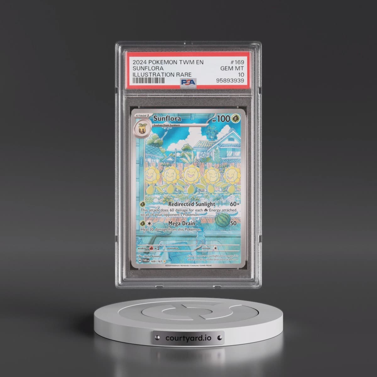 2024 Pokémon Twm EN-Twilight Masquerade #169 Sunflora - Illustration Rare (PSA 10 GEM MINT)