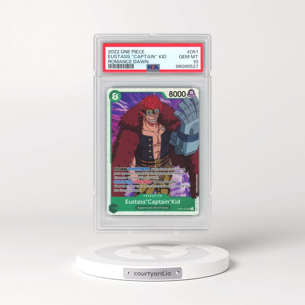 2022 One Piece OP01-Romance Dawn #051 Eustass "Captain" Kid (PSA 10 GEM MINT)